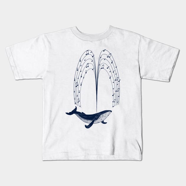 Musicient Whale Kids T-Shirt by bignosework